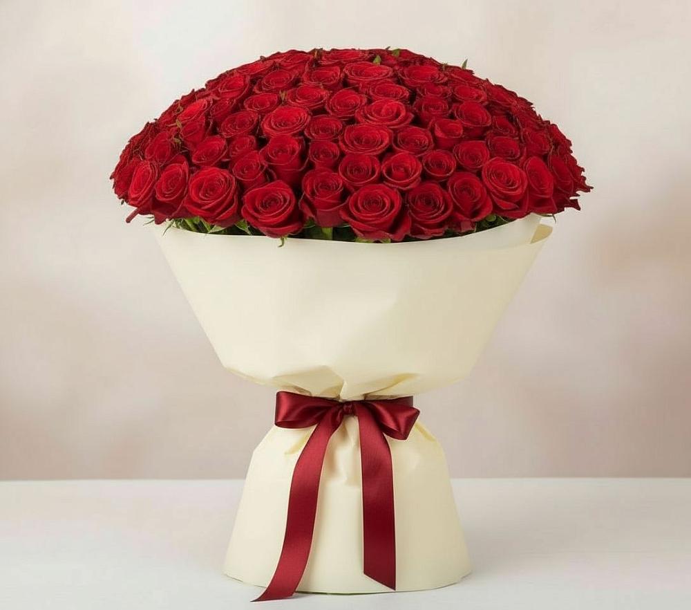 Букет 101 Красная роза Милано в Чалтыре