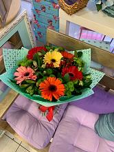 Букет цветов из:  Герберы, Хризантемы и Альстромерии #REPLACE_PRED# Чалтыре