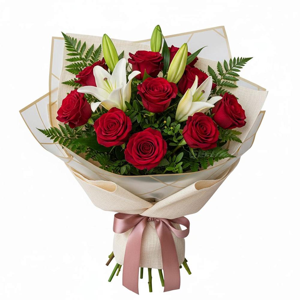 Букет цветов из: Лилии и Розы в Чалтыре