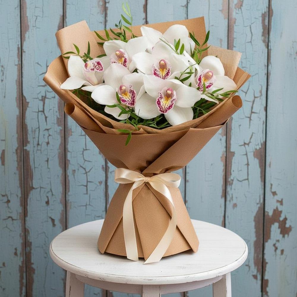 Букет цветов из: Орхидеи и Розы в Чалтыре