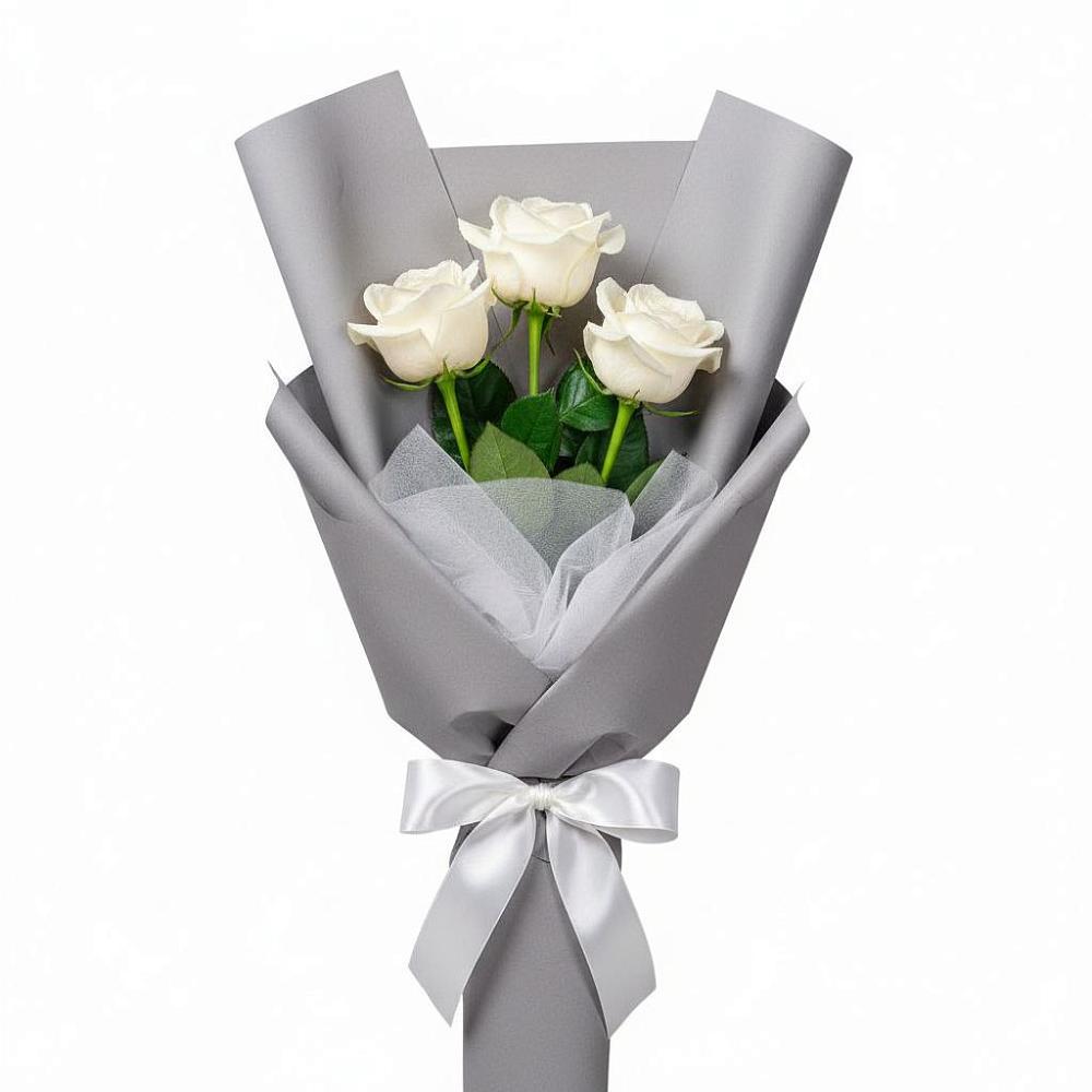 Букет 3 белые розы в Чалтыре