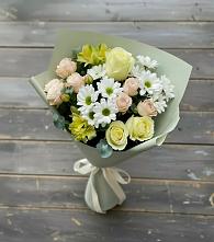 Букет цветов из:  Альстромерии, Розы и Хризантемы в Чалтыре