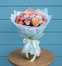 Букет цветов из:  Хризантемы и Розы в Чалтыре